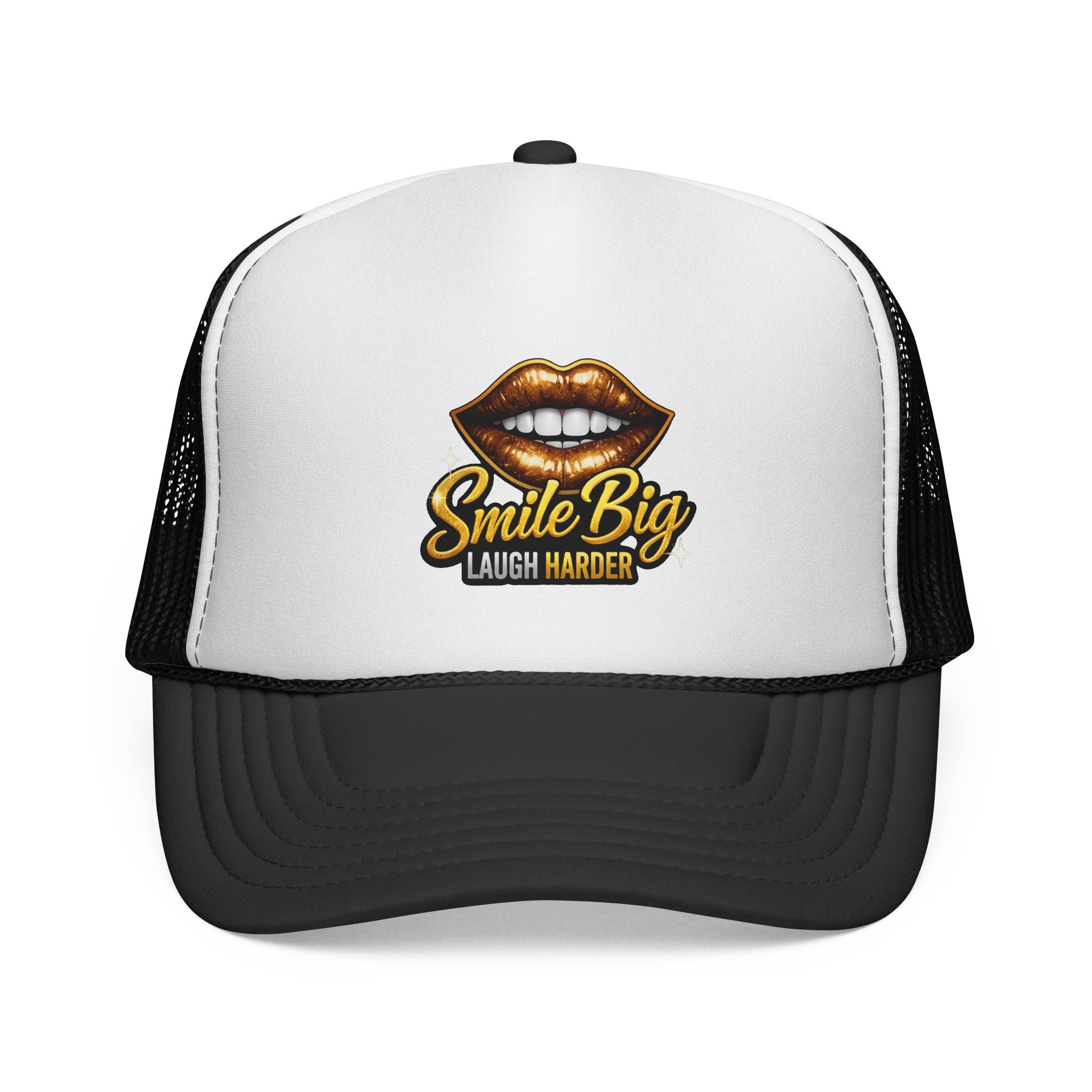 Smile Big Trucker Cap — "Smile Big Laugh Harder" Mesh Hat