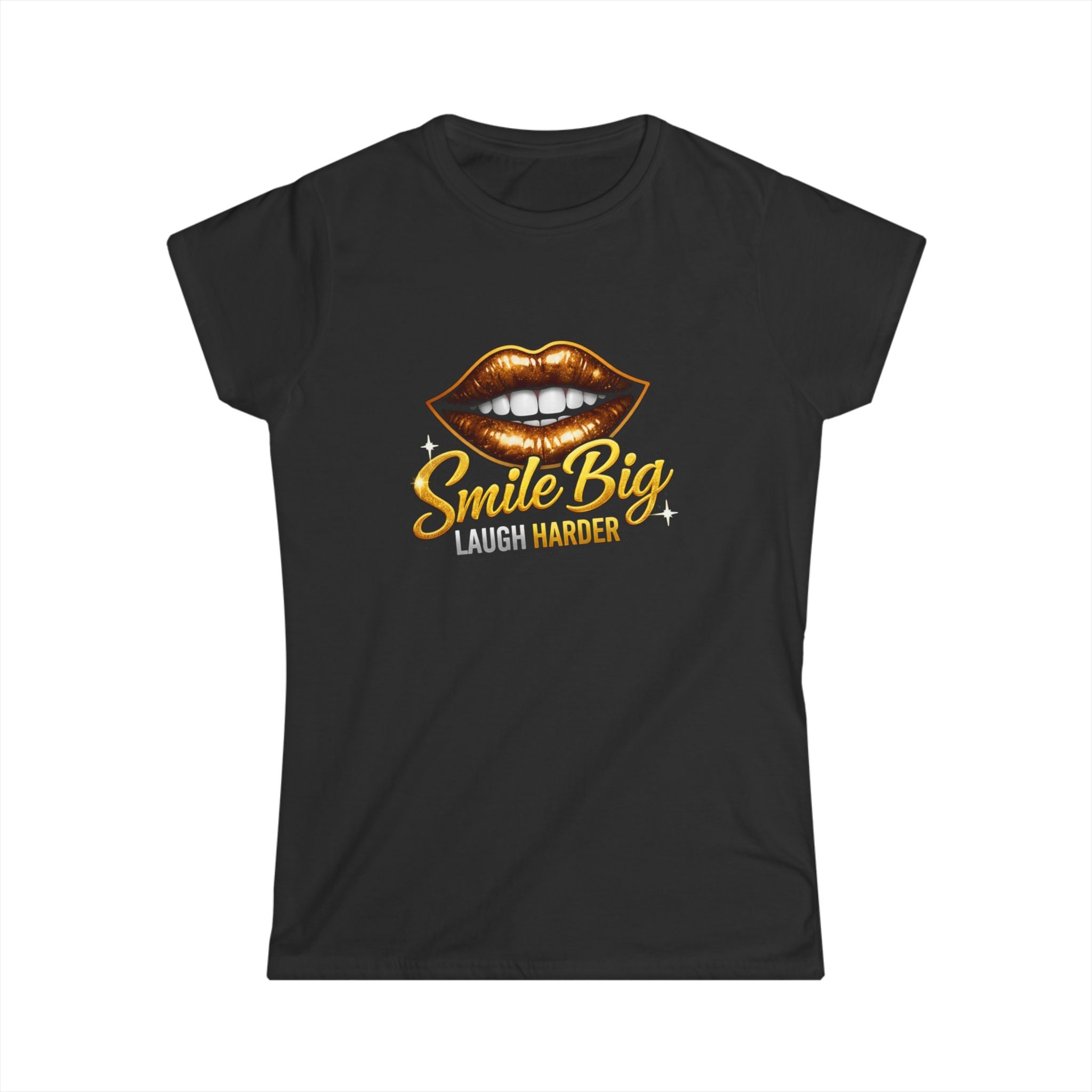 Smile Big Laugh Harder Women's Tee — Graphic Lip Design