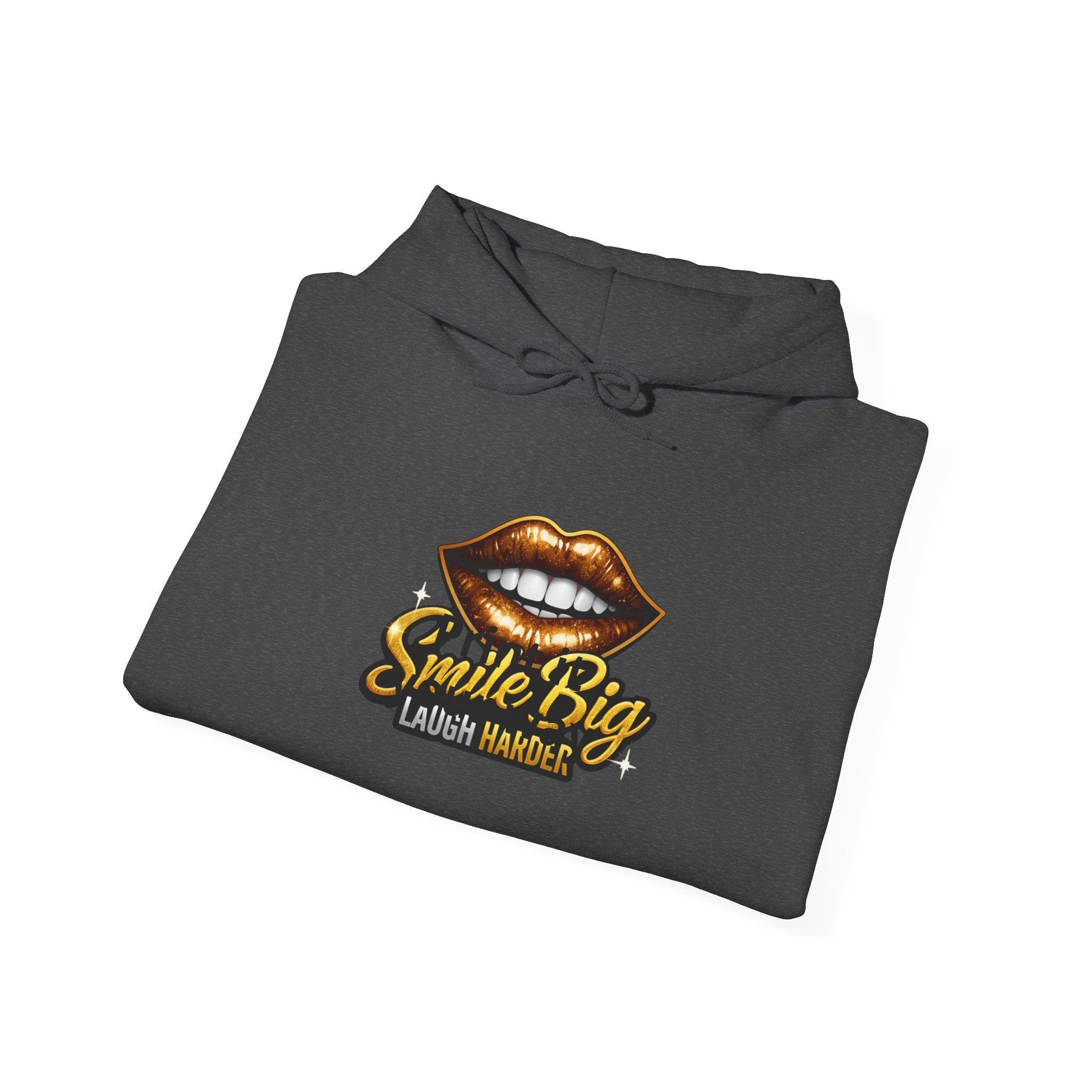 Smile Big Hoodie — Golden Lips Latin Market Graphic Sweatshirt