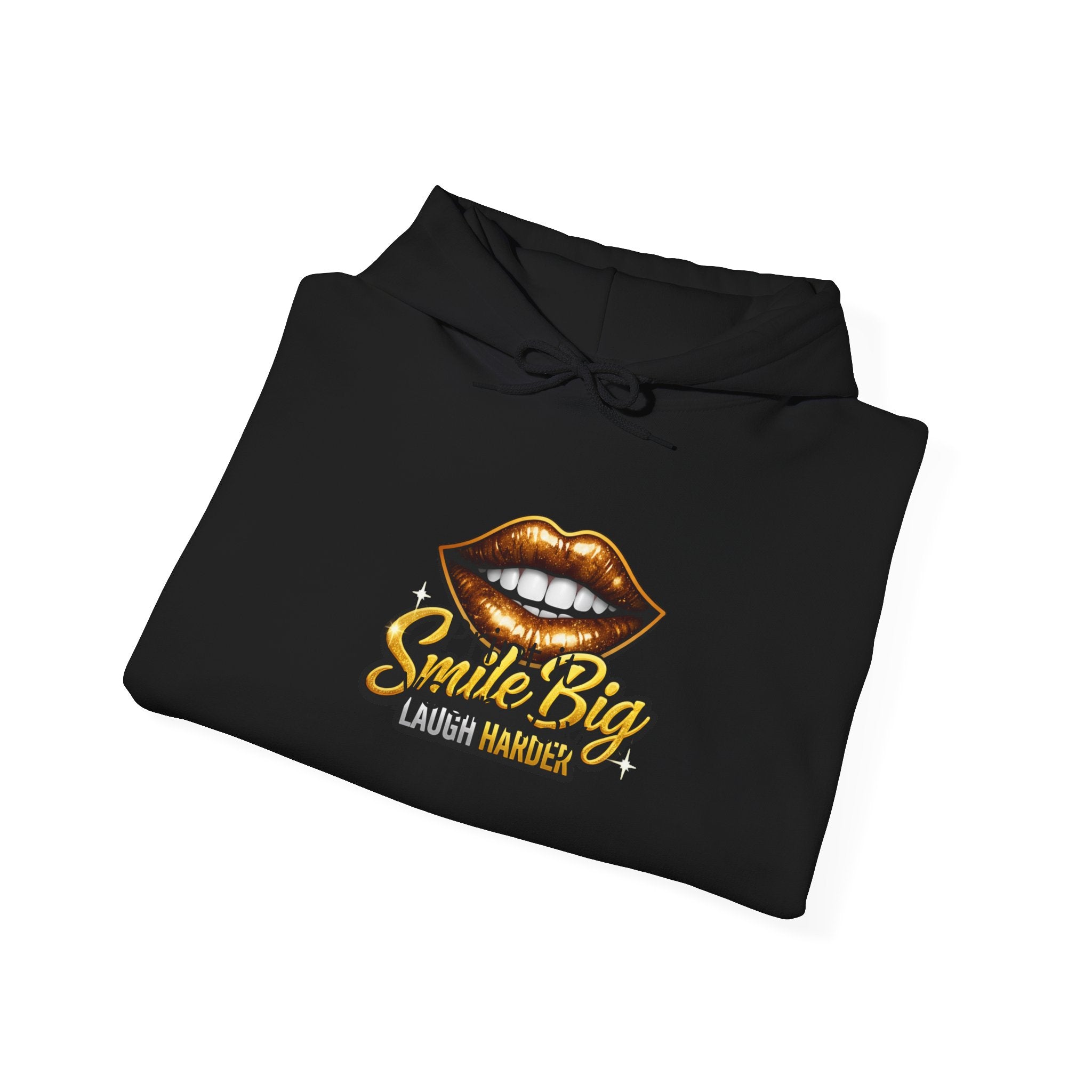Smile Big Hoodie — Golden Lips Latin Market Graphic Sweatshirt