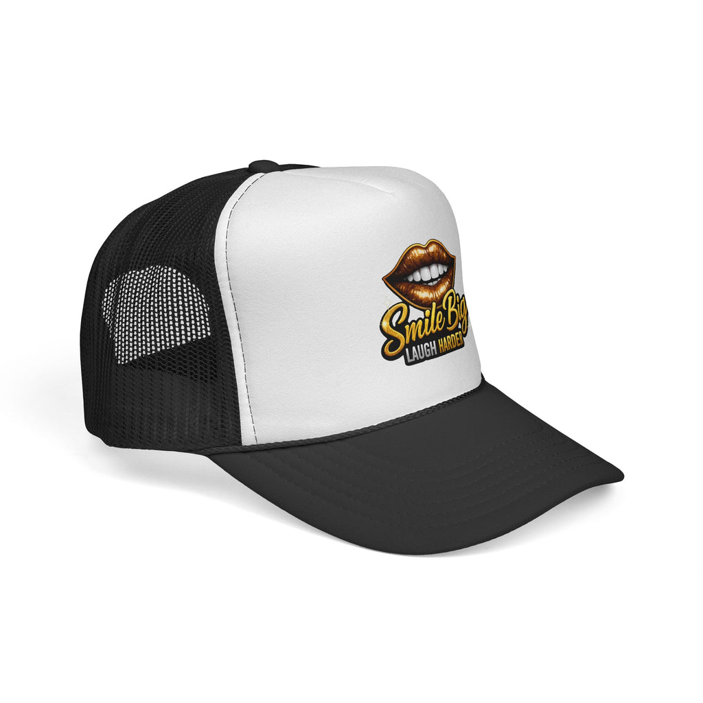 Smile Big Trucker Cap — "Smile Big Laugh Harder" Mesh Hat