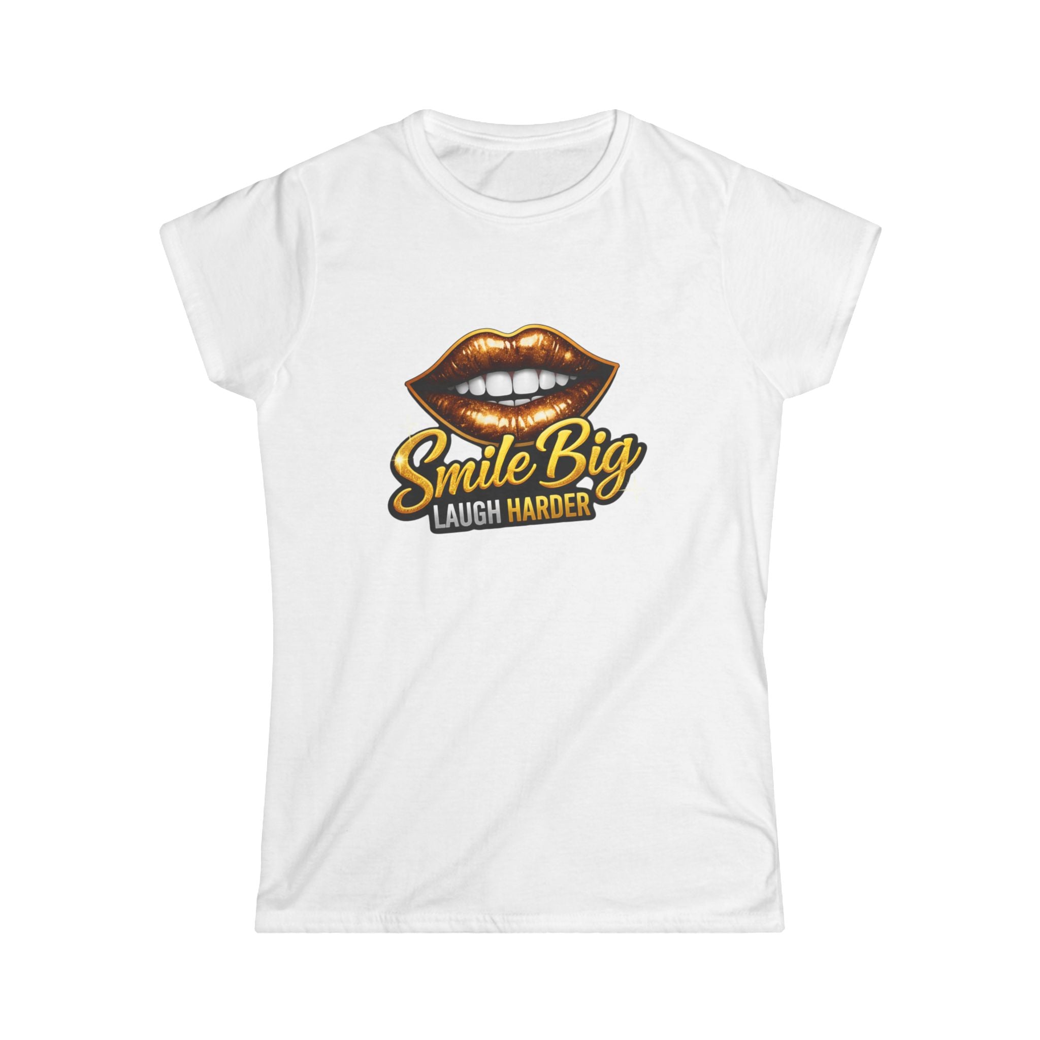 Smile Big Laugh Harder Women's Tee — Graphic Lip Design
