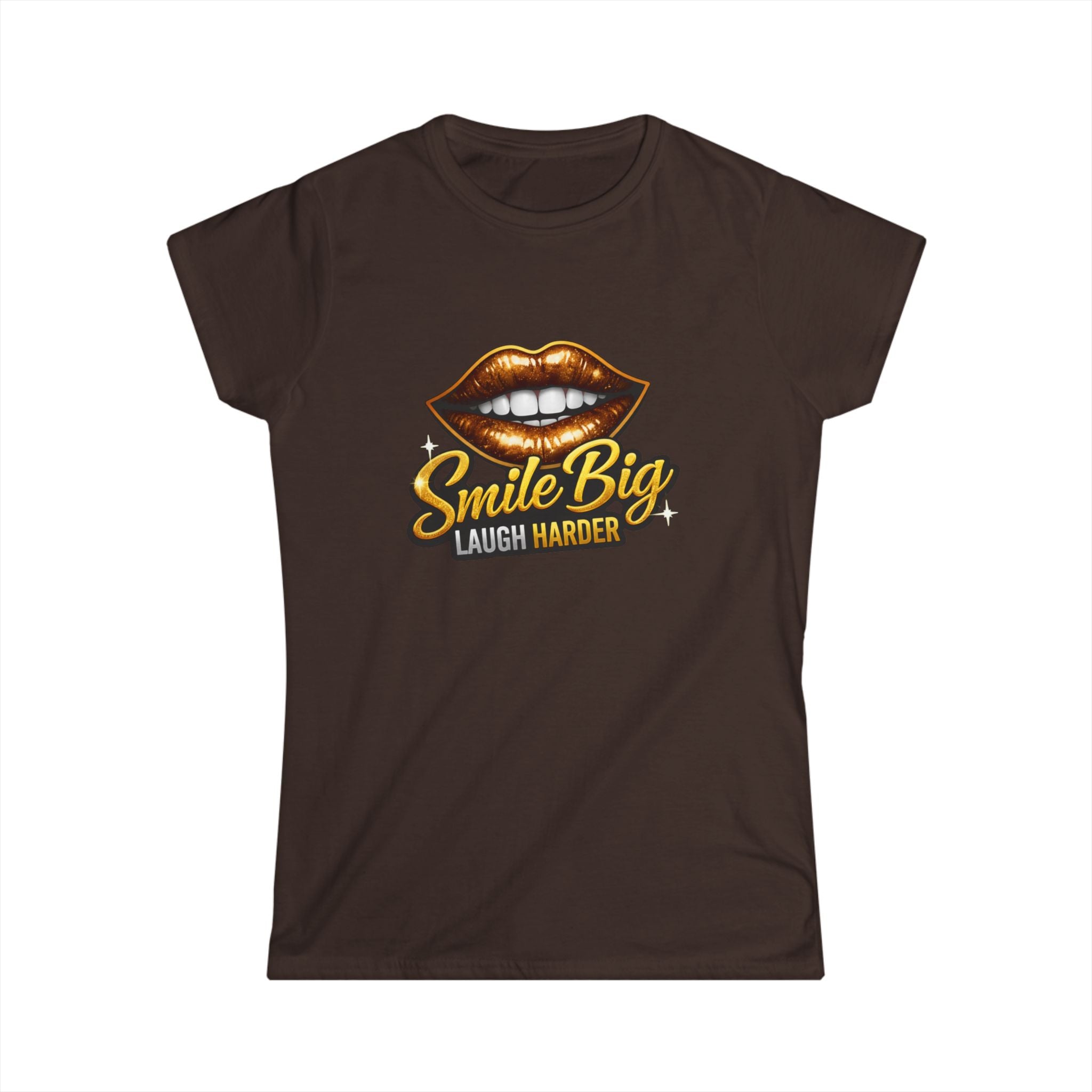 Smile Big Laugh Harder Women's Tee — Graphic Lip Design