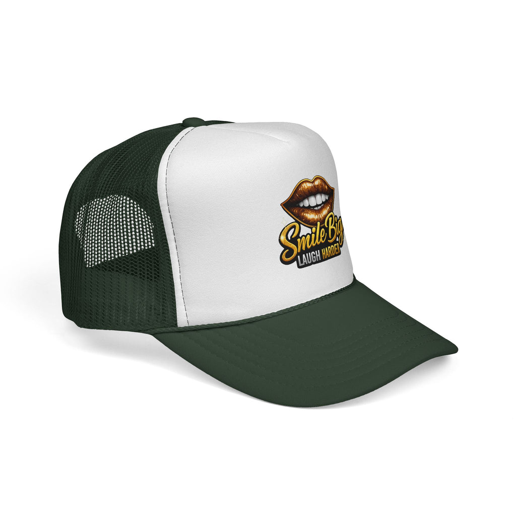 Smile Big Trucker Cap — "Smile Big Laugh Harder" Mesh Hat
